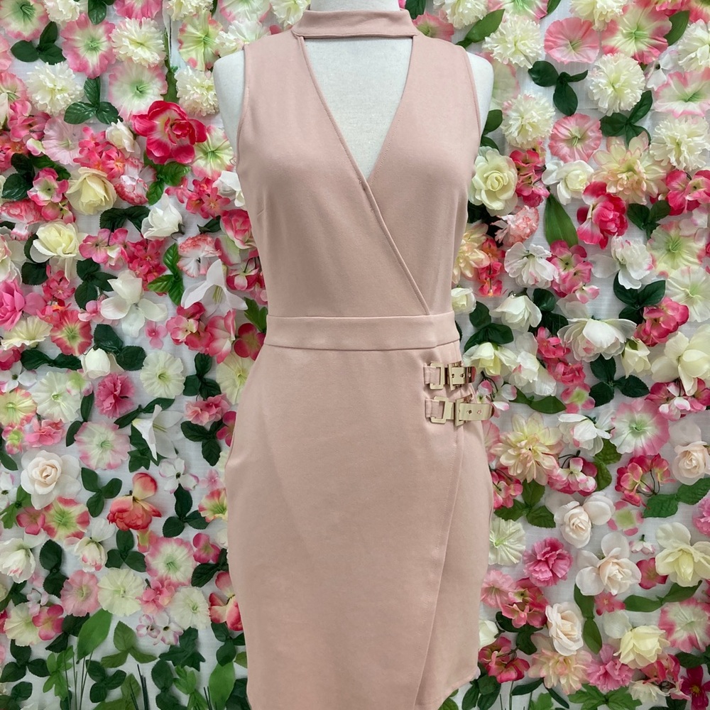Mauve Gold Belt Dress